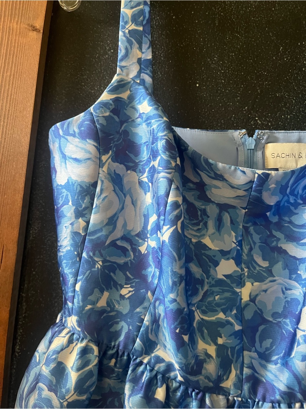 Sachin + Babi Cora Blue White Floral Dress size 10 euc - Picture 7 of 8
